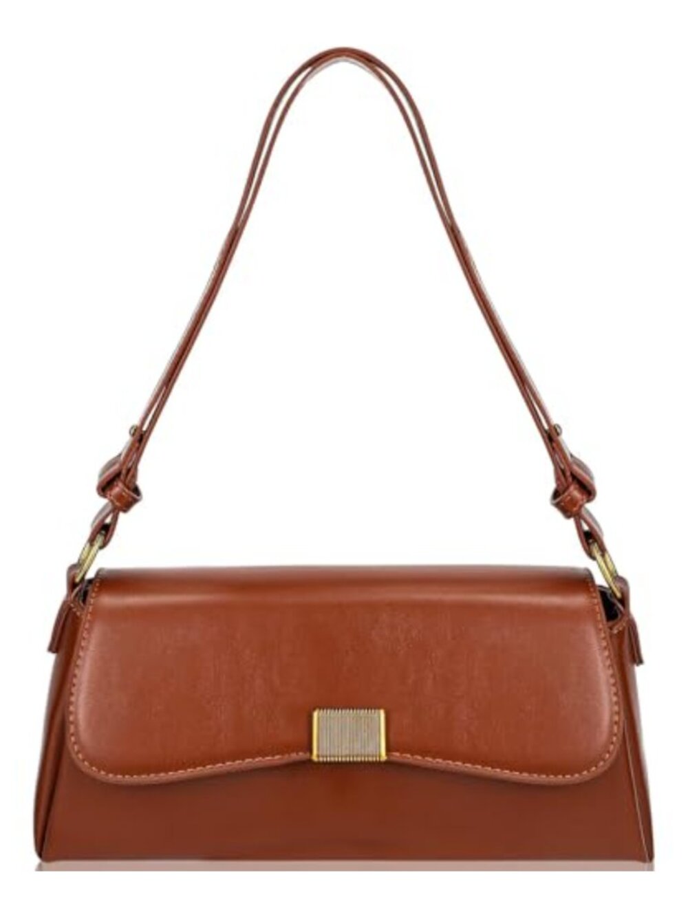 Farcauo PU Leather Shoulder Bag Satchel Snap Zipper Crossbody Adjustable Strap